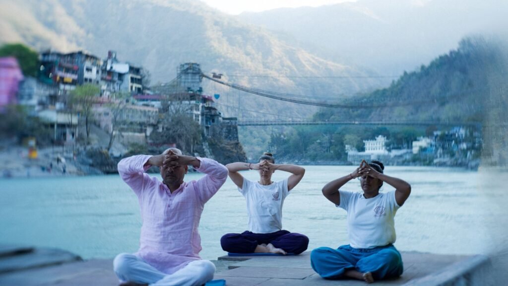 Celebrating the idea of Makar Sankranti with a sunrise hatha yoga practice
