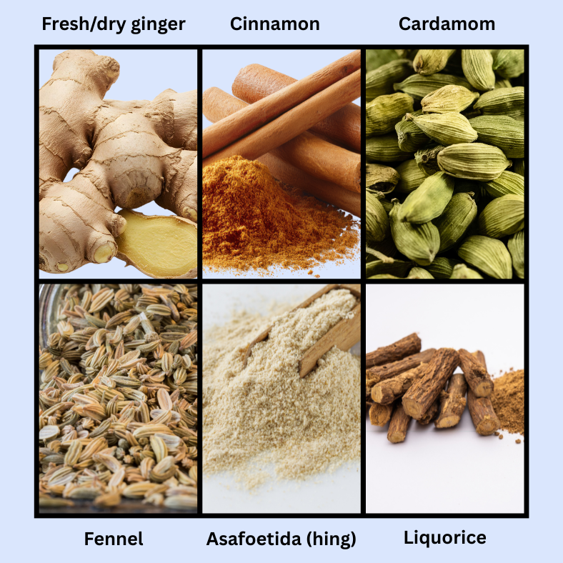 Recommended herbs & spices for vata dosha