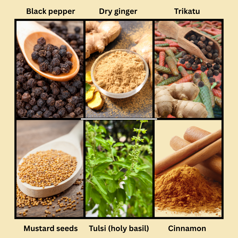 Recommended herbs & spices for kapha dosha